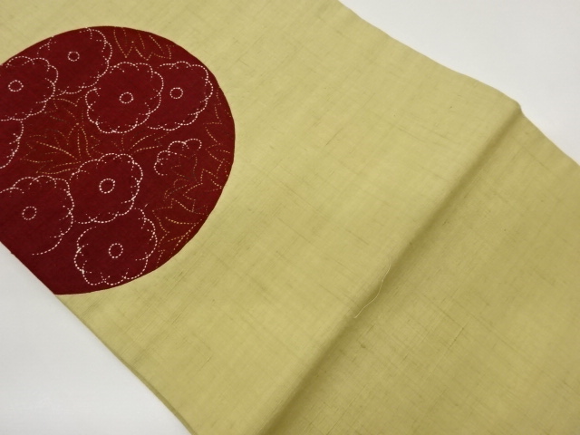 JAPANESE KIMONO / HIRAKI NAGOYA OBI / TSUMUGII / SASHIKO / KIKU
